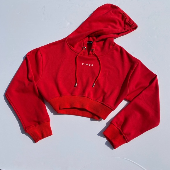 Red crop hoodie - Picture 2 of 3